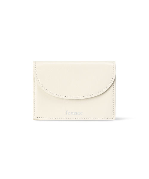 CRINKLE HALFMOON MINI WALLET - VANILLA