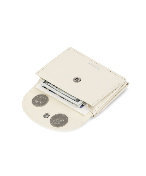 CRINKLE HALFMOON MINI WALLET - VANILLA