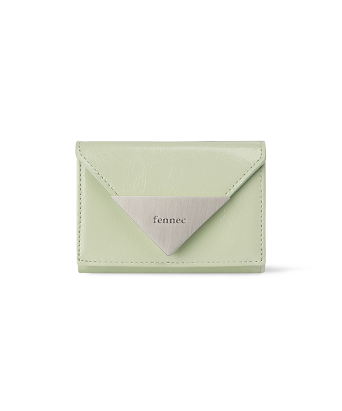 CRINKLE TRIANGLE TRIPLE WALLET - PISTACHIO