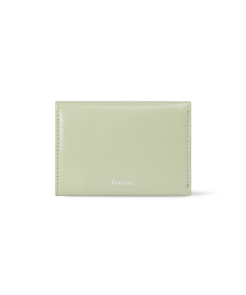 CRINKLE TRIANGLE TRIPLE WALLET - PISTACHIO