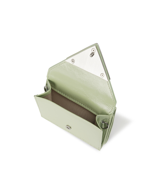 CRINKLE TRIANGLE TRIPLE WALLET - PISTACHIO