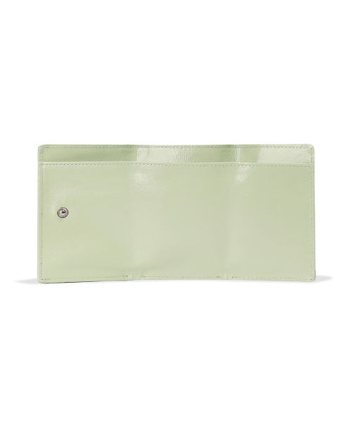 CRINKLE TRIANGLE TRIPLE WALLET - PISTACHIO
