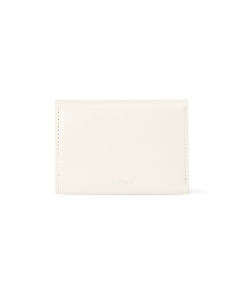 CRINKLE TRIANGLE TRIPLE WALLET - VANILLA