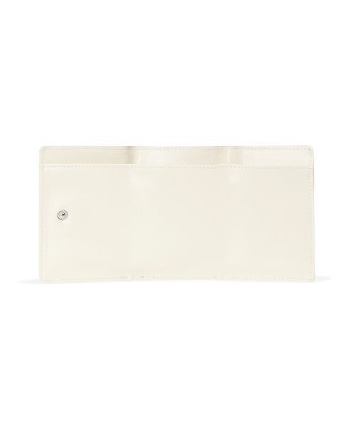 CRINKLE TRIANGLE TRIPLE WALLET - VANILLA