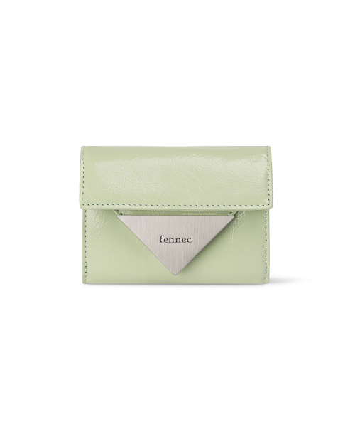 CRINKLE TRIANGLE DOCO WALLET - PISTACHIO
