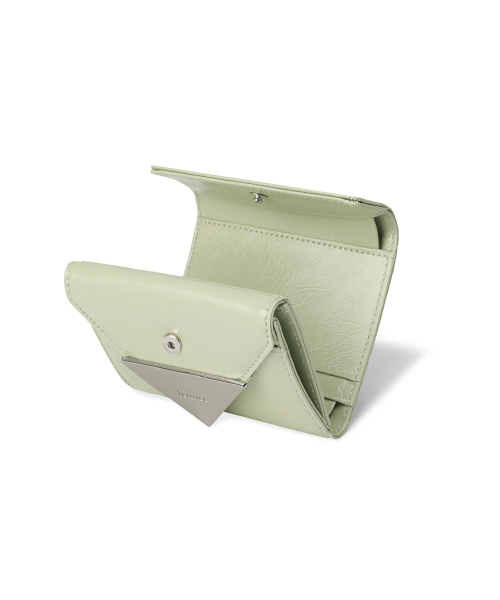CRINKLE TRIANGLE DOCO WALLET - PISTACHIO