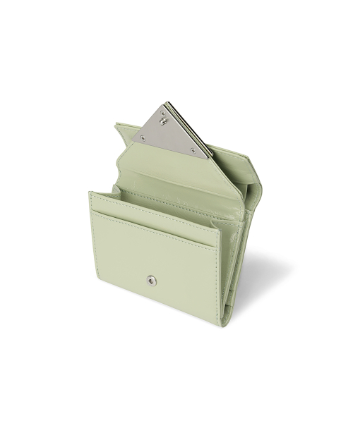 CRINKLE TRIANGLE DOCO WALLET - PISTACHIO