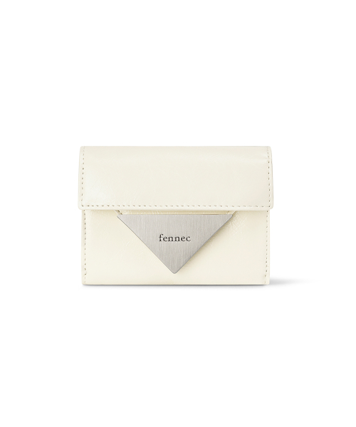 CRINKLE TRIANGLE DOCO WALLET - VANILLA