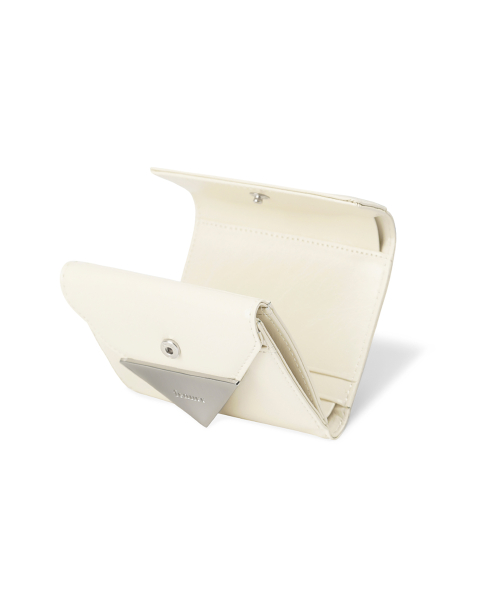 CRINKLE TRIANGLE DOCO WALLET - VANILLA