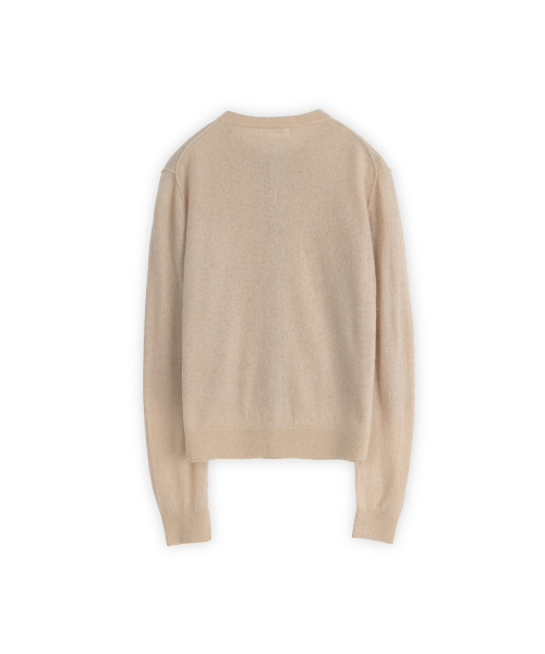 Soft Round Cardigan, Beige
