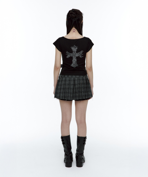 Asci Cross Henly Neck T-shirt Black