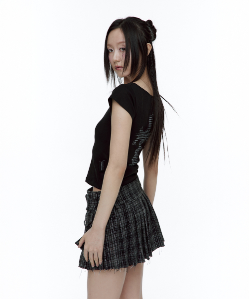 Asci Cross Henly Neck T-shirt Black