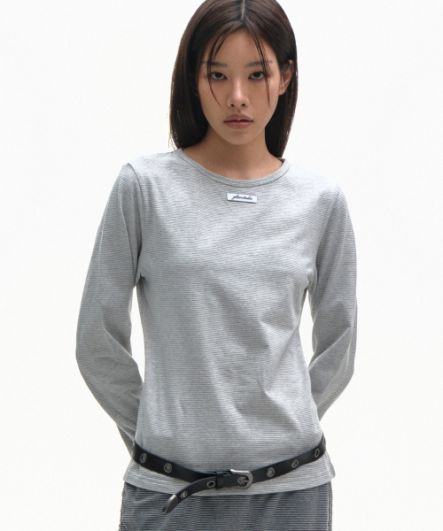베이직 단가라 아웃라벨 소프트 롱슬리브 우먼즈 티셔츠_3COLOR