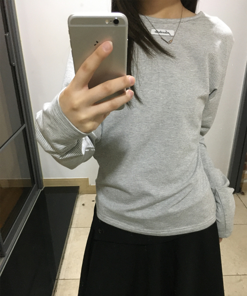 베이직 단가라 아웃라벨 소프트 롱슬리브 우먼즈 티셔츠_3COLOR