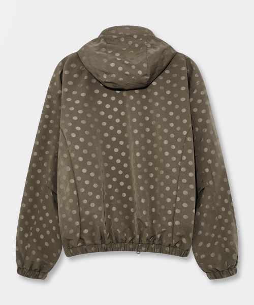 2WAY ESSENTIAL DOT HOODED WINDBREAKER_BROWN