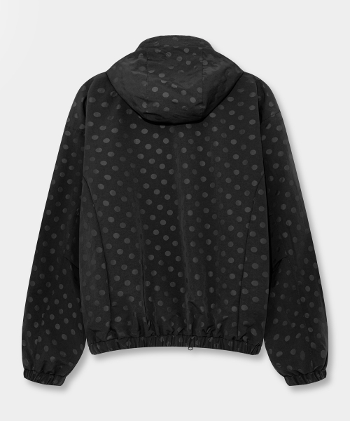 2WAY ESSENTIAL DOT HOODED WINDBREAKER_BLACK