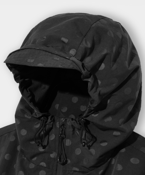 2WAY ESSENTIAL DOT HOODED WINDBREAKER_BLACK