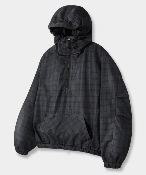 ESSENTIAL CHECK HOODED ANORAK_2 COLOR