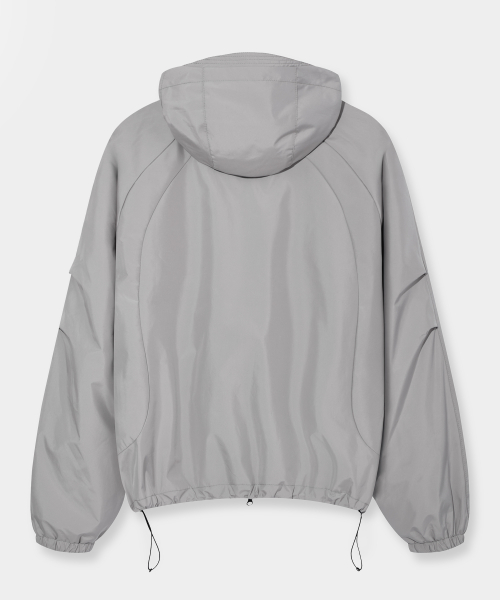 BALACLAVA SLASH HOODED ZIP-UP_WINDBREAKER GRAY