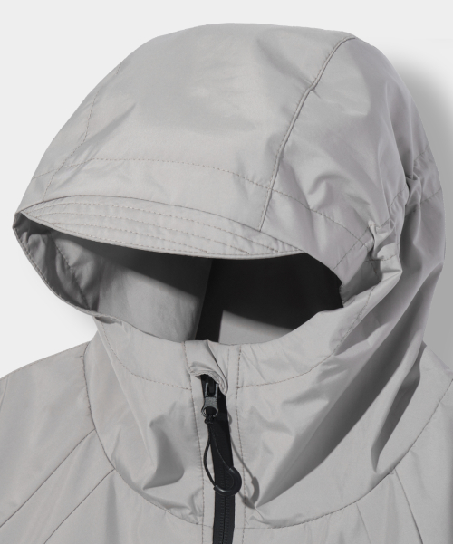 BALACLAVA SLASH HOODED ZIP-UP_WINDBREAKER GRAY