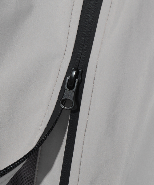BALACLAVA SLASH HOODED ZIP-UP_WINDBREAKER GRAY