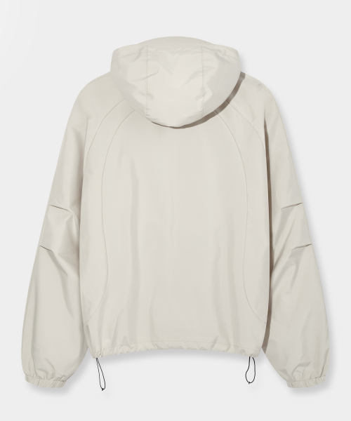 BALACLAVA SLASH HOODED ZIP-UP_WINDBREAKER CREAM
