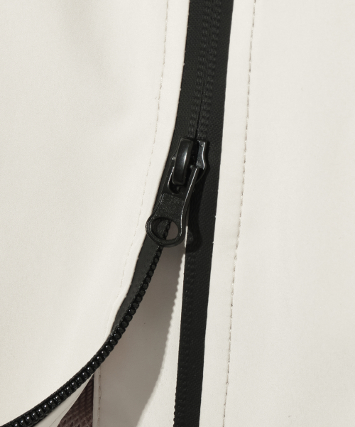 BALACLAVA SLASH HOODED ZIP-UP_WINDBREAKER CREAM