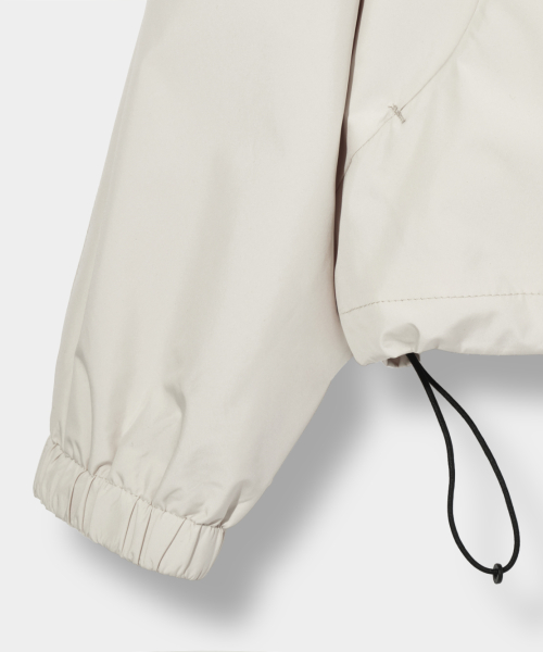 BALACLAVA SLASH HOODED ZIP-UP_WINDBREAKER CREAM