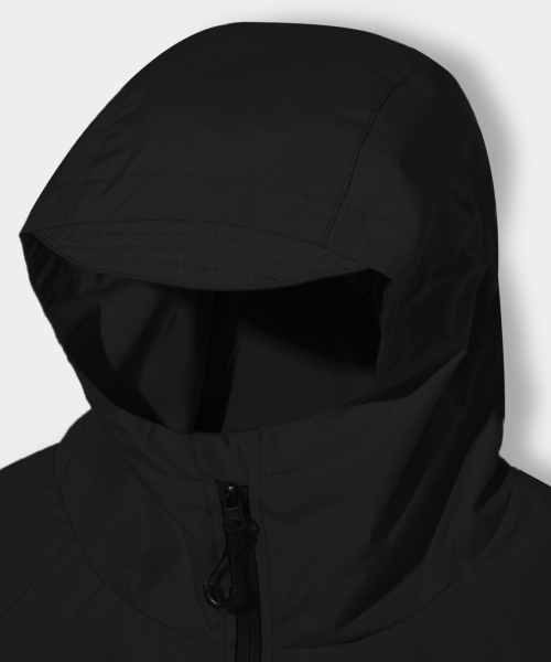 BALACLAVA SLASH HOODED ZIP-UP_WINDBREAKER BLACK