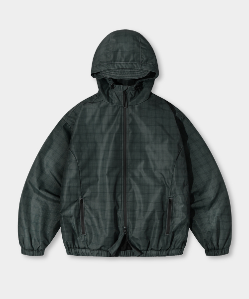 2WAY ESSENTIAL CHECK HOODED WINDBREAKER_3 COLOR