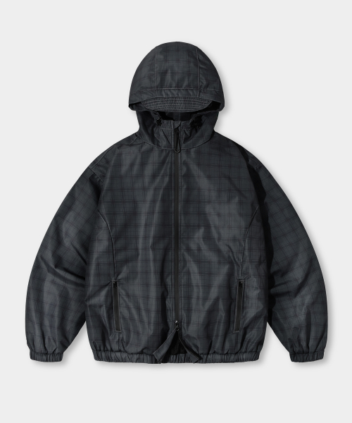 2WAY ESSENTIAL CHECK HOODED WINDBREAKER_3 COLOR