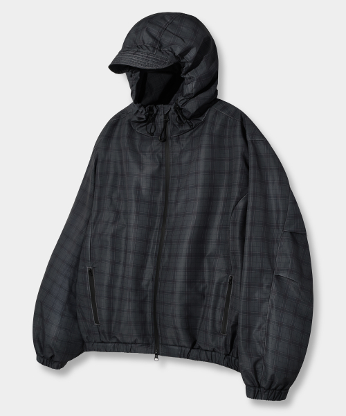 2WAY ESSENTIAL CHECK HOODED WINDBREAKER_3 COLOR