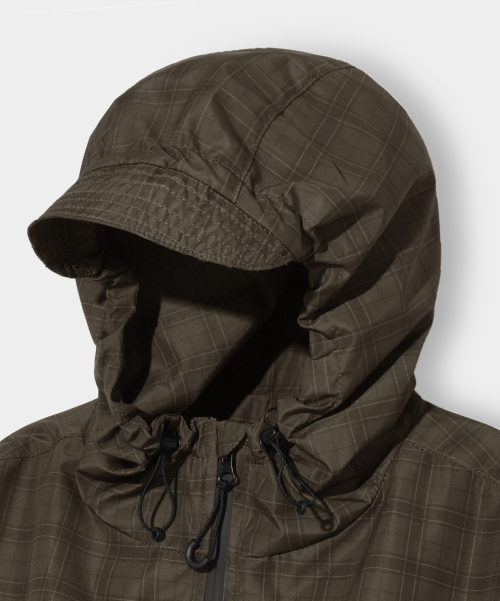 2WAY ESSENTIAL CHECK HOODED WINDBREAKER_3 COLOR