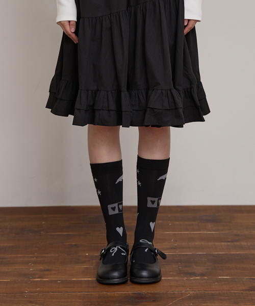 Dolphin Label Socks BLACK
