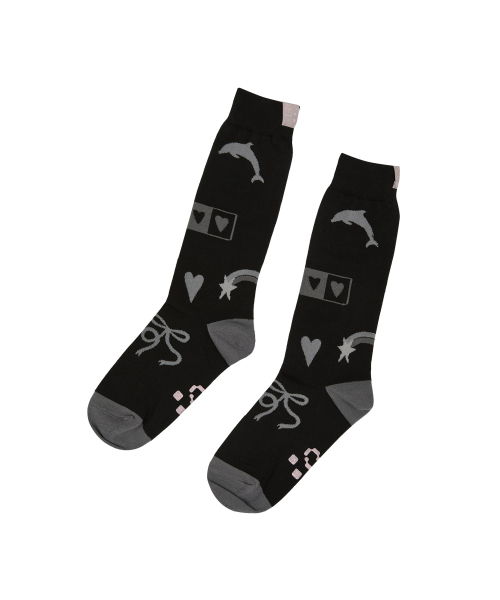 Dolphin Label Socks BLACK
