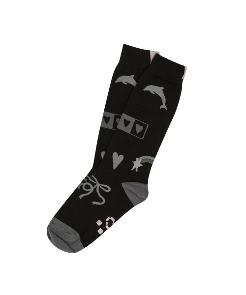 Dolphin Label Socks BLACK