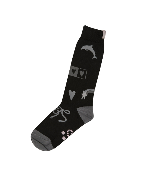 Dolphin Label Socks BLACK