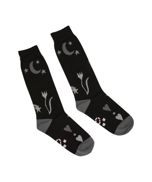 Dolphin Label Socks BLACK
