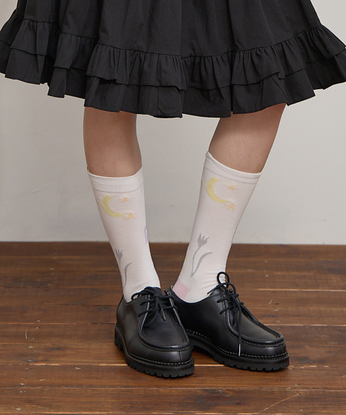 Dolphin Label Socks WHITE