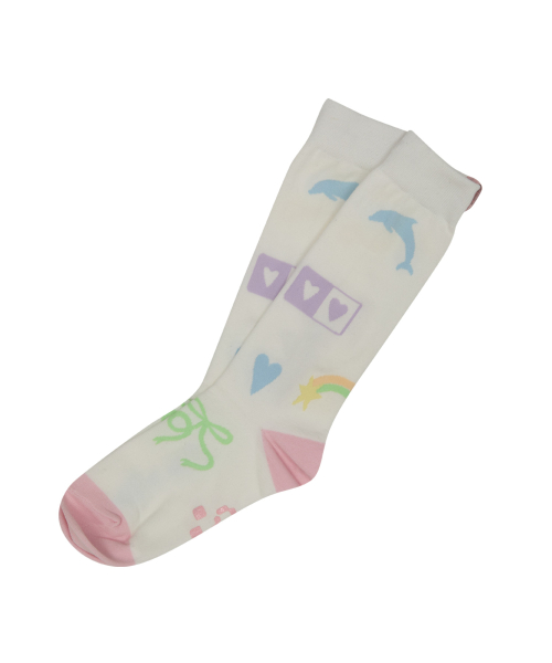 Dolphin Label Socks WHITE