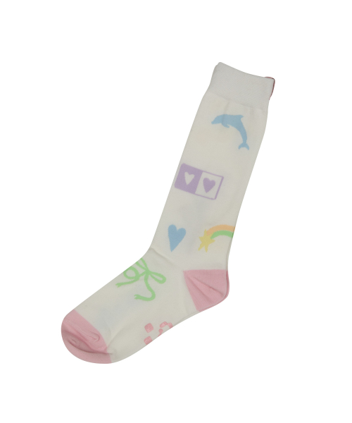 Dolphin Label Socks WHITE
