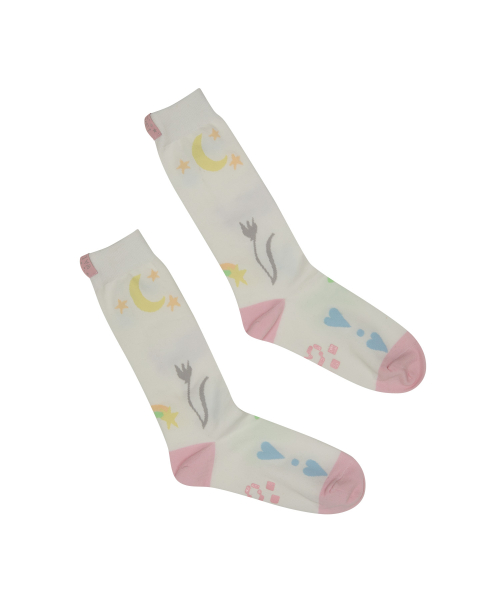 Dolphin Label Socks WHITE