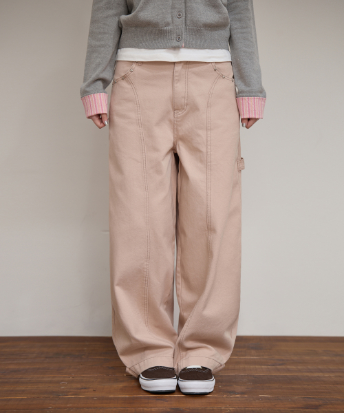 Cinch Bag Curved Cotton Pants DUST PINK