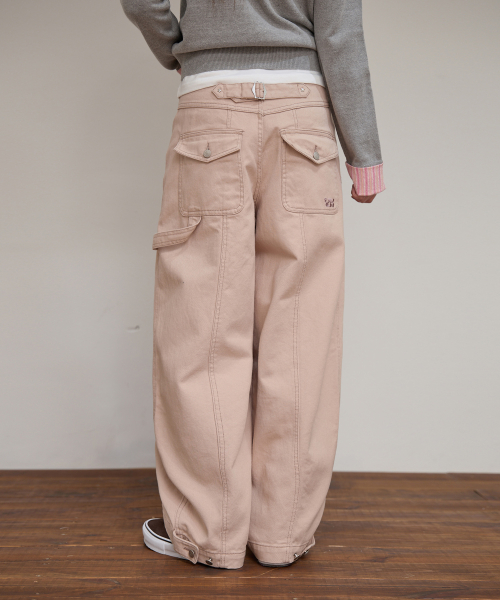 Cinch Bag Curved Cotton Pants DUST PINK