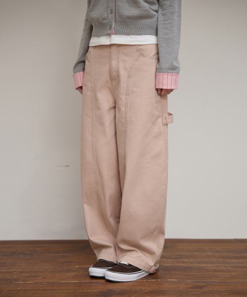 Cinch Bag Curved Cotton Pants DUST PINK