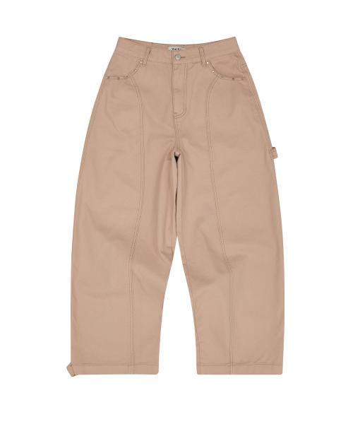 Cinch Bag Curved Cotton Pants DUST PINK