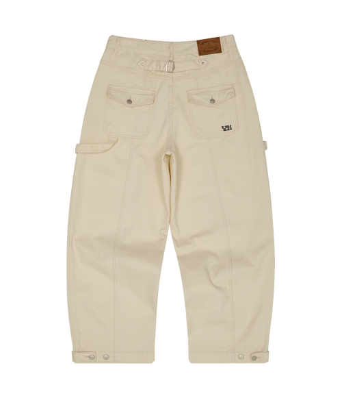 Cinch Bag Curved Cotton Pants IVORY