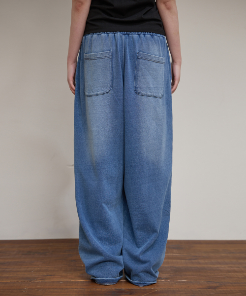 YK Applique Denim Sweat pants MEDIUM BLUE
