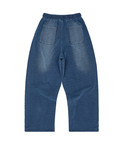 YK Applique Denim Sweat pants MEDIUM BLUE