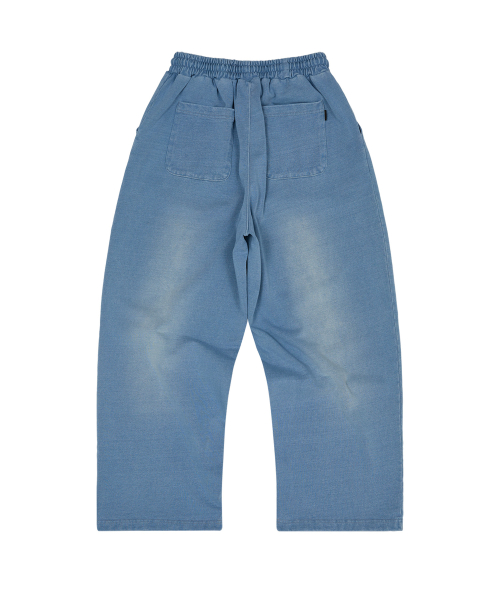 YK Applique Denim Sweat pants LIGHT BLUE